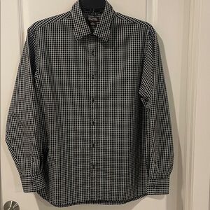 Michael Kors Men's Black and White Grid button up Shirt